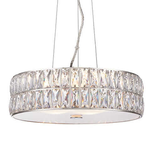 Kryształowa lampa wisząca Verina 76513 Endon LED 5W 3000K okrąg przezroczysty chrom