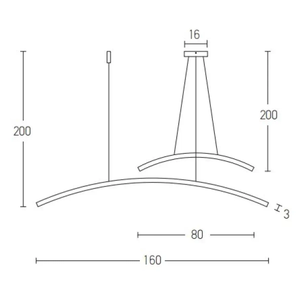 Ściemnialna wisząca lampa 20129 LED 41W 3000K liniowa biały