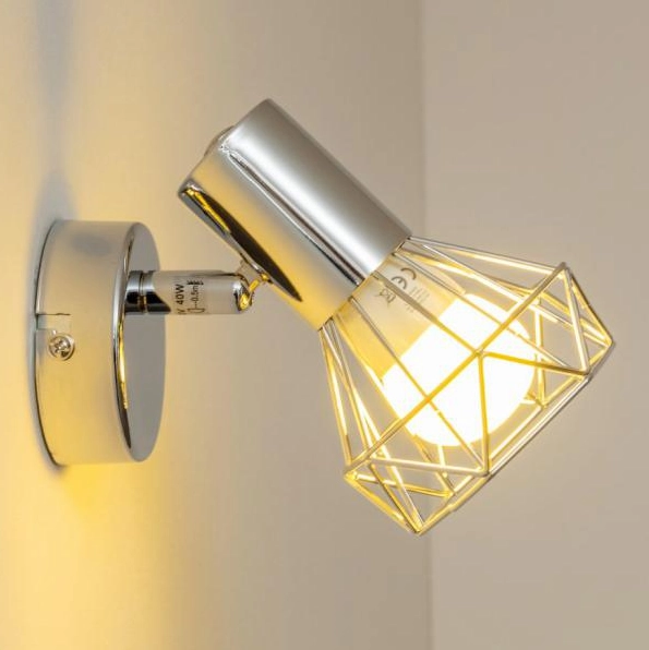 Kinkiet LAMPA ścienna XARA 54802-1 Globo druciana OPRAWA regulowana drut chrom