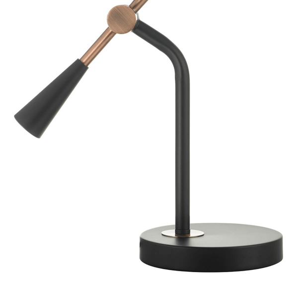 Regulowana lampka stolikowa Jack JAC4064 metalowa czarna miedziana