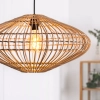 Rattanowa lampa wisząca Magali 03435/56/72 Lucide loftowa drewniana czarna