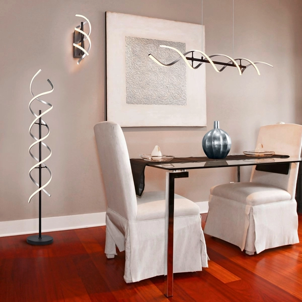 Ściemniana lampa wisząca SEQUENCE 341810205 Trio LED 45W ze zmienną barwą srebrna czarna