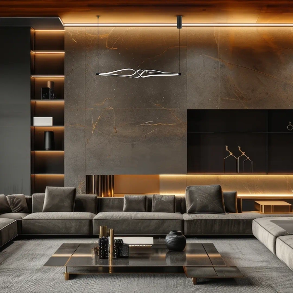 Metalowa lampa wisząca TWISTER ML1189 LED 56W 4000K czarna