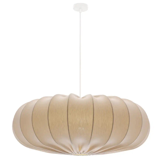 Skandynawska wisząca lampa nad stół 31-39231 regulowany tkanina beżowy
