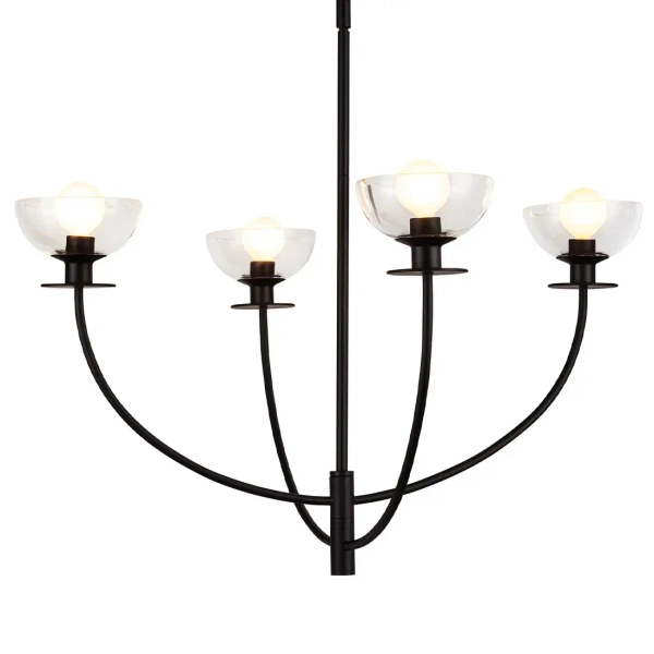 Wielopunktowa lampa wisząca Sylvia ALM-SYLVIA4-BK-CL szklany czarny