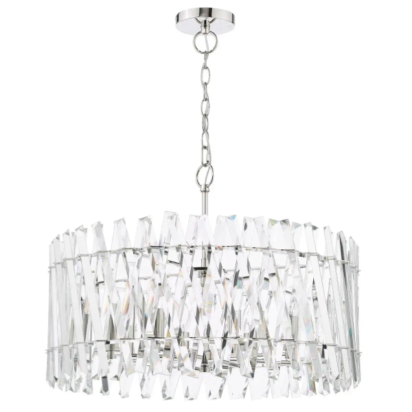 Kryształowa wisząca lampa Entwine ENT0838 do salonu glamour nikiel