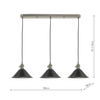 Kuchenna lampa wisząca Hadano HAD3661-02 Dar Lighting chrom cyna czarna
