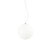 Sypialniana wisząca lampa Mapa biała szklana 1xE27 42W okrągła do jadalni 9087