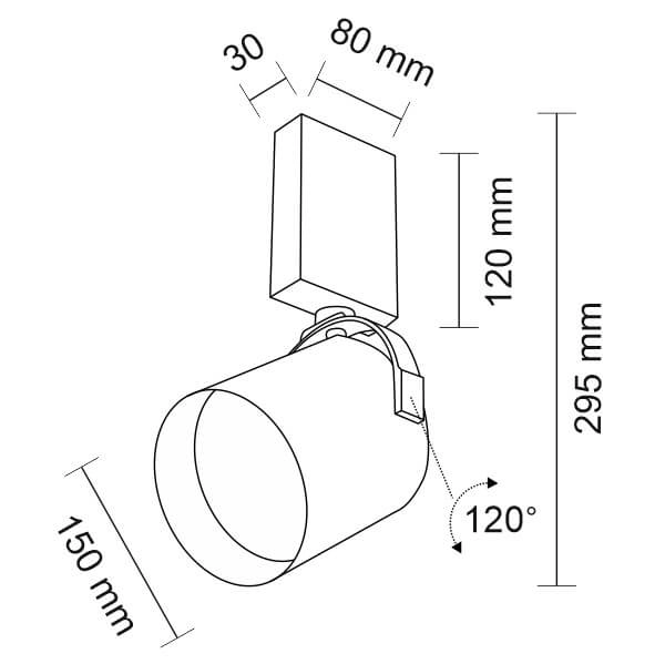LAMPA sufitowa TENRI 7264 Shilo regulowana OPRAWA reflektorowa TUBA metalowa biała