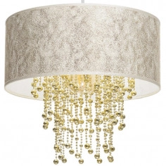 LAMPA wisząca ALMERIA MLP6446 Milagro abażurowa OPRAWA crystal glamour ZWIS kryształki biały złoty