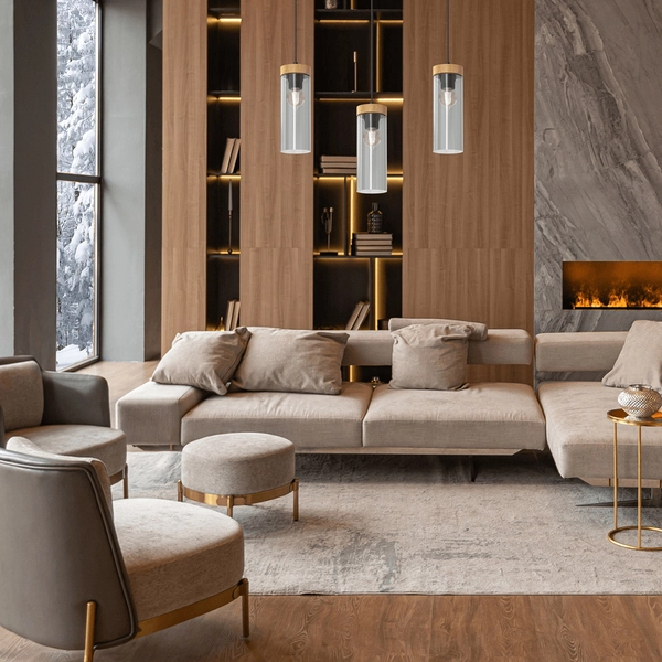 Wisząca lampa Elica MLP8665 kaskada czarna brązowa