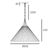 Lampa wisząca art deco PROVIDENCE biała złota metalowa łańcuchowa E27 1p P01521BR-WH