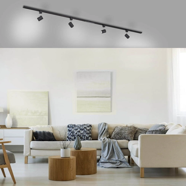 Sufitowa lampa pokojowa Tarik regulowana 4-punktowa czarna