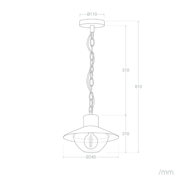 Wisząca lampa na taras Retro ABR-RRF-E27 Abruzzo IP54 czarny przezroczysty