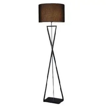 LAMPA podłogowa SANDGLASS FSG-B-E27 Abigali stojąca OPRAWA abażurowa czarna