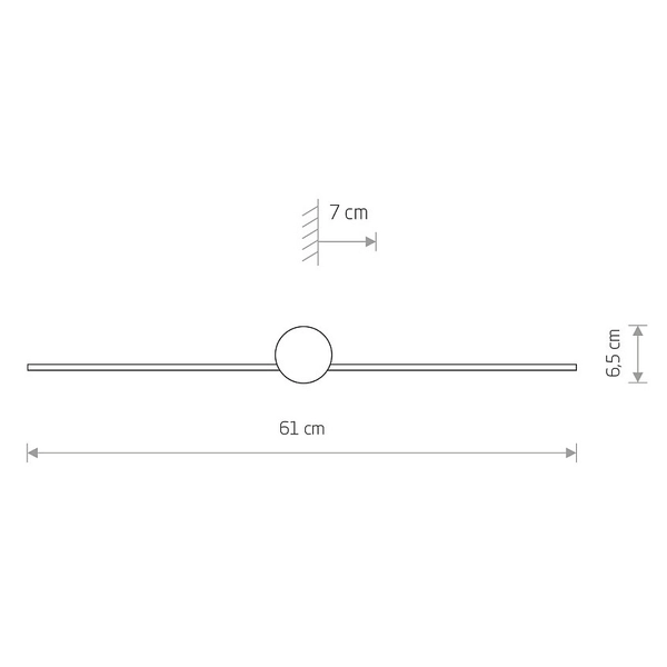 Naścienna lampa ledowa Pin 8127 kinkiet LED 6W 4000K czarna listwa