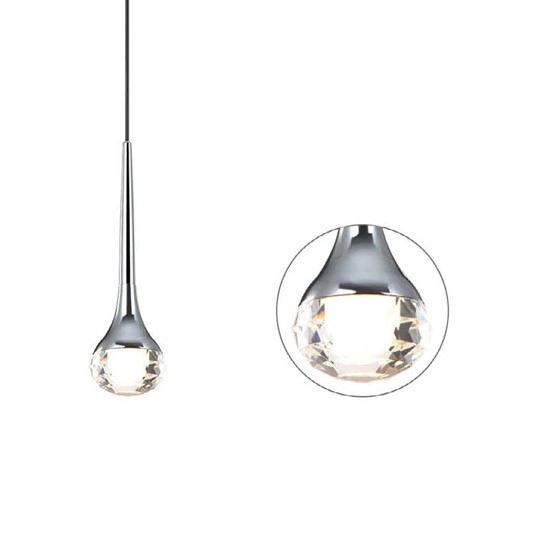 Nowoczesna lampa wisząca CRIMA OR80322 LED 6W Orlicki łezka chrom