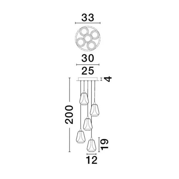 Nowoczesna zwisająca lampa RORIZNO LE45111 LED 40W 3000K szaro czarna