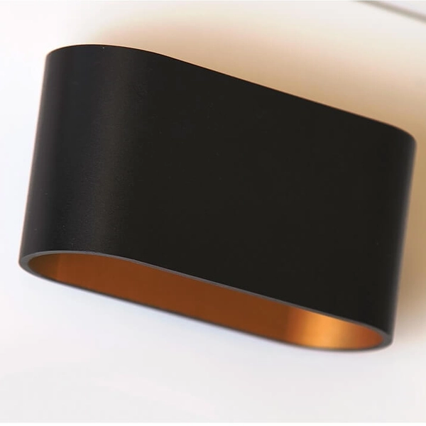 Ścienny kinkiet salonowy Vega AZ1709 metalowy czarna złota