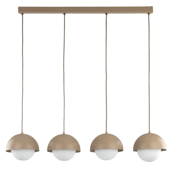 Okrągła lampa wisząca Bono Sabia 10965 do gabinetu beżowa biała