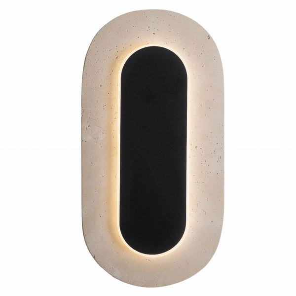 Ścienna lampa kamiennaTRAVERTINO W0393 LED 10W 3000K biała czarna