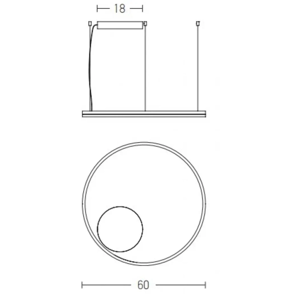 Nowoczesny wiszący żyrandol 20261 LED 43W 3000K do przedpokoju ring biały