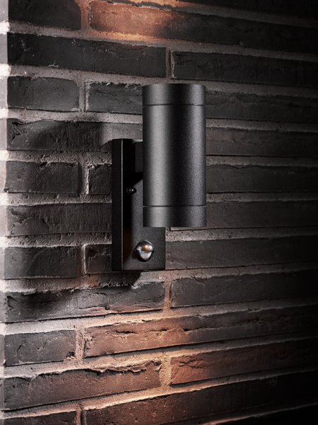 Ogrodowa lampa ścienna Tin 21519103 Nordlux czujnik PIR IP54 czarny