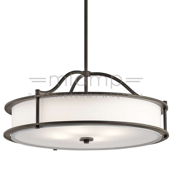 Klasyczna LAMPA wisząca KL-EMORY-P-M-OZ Elstead KICHLER okrągła OPRAWA zwis stary brąz biały