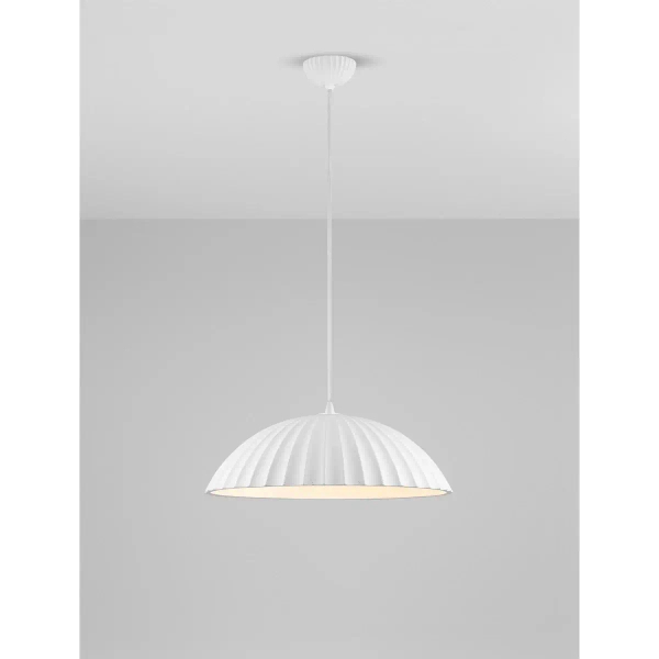 Betonowa lampa wisząca nad stół GIRONTO LE45302 do jadalni biała