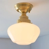 Szklana lampa sufitowa Camberley 97688 do salonu mosiądz biały