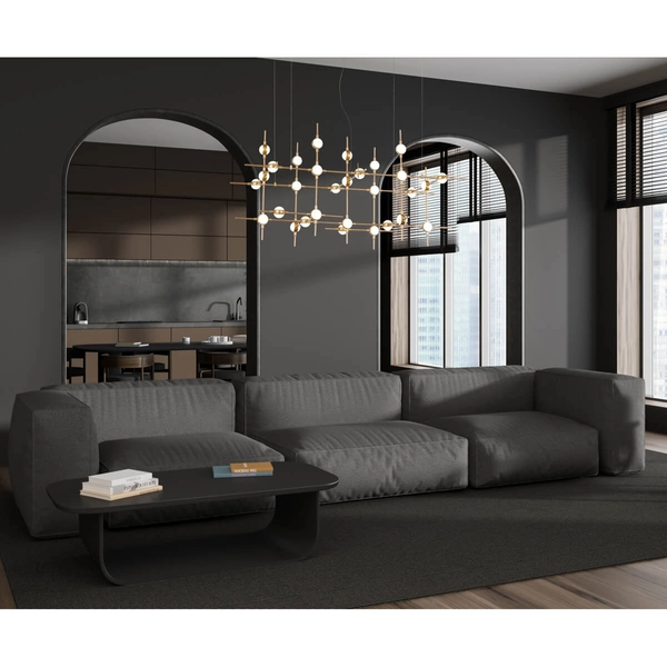 Designerski żyrandol Provenza do jadalni LED 72W 3000K złoty