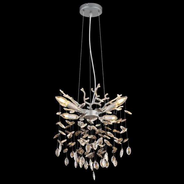 Salonowy żyrandol nad stół Queena 64138HS kryształowy srebrny