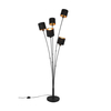 Materiałowa lampa podłogowa IKERIS DL979-46335 z włącznikiem czarny złoty