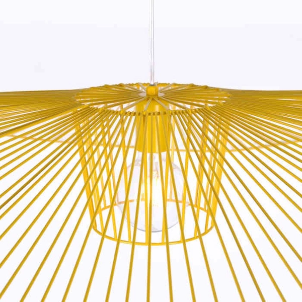 Metalowa LAMPA wisząca KP-21 ŻÓŁTY Kaja salonowy ZWIS druciany