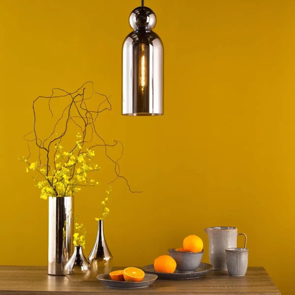 Loftowa wisząca lampa Tao TAO0110 do salonu czarny przydymiona