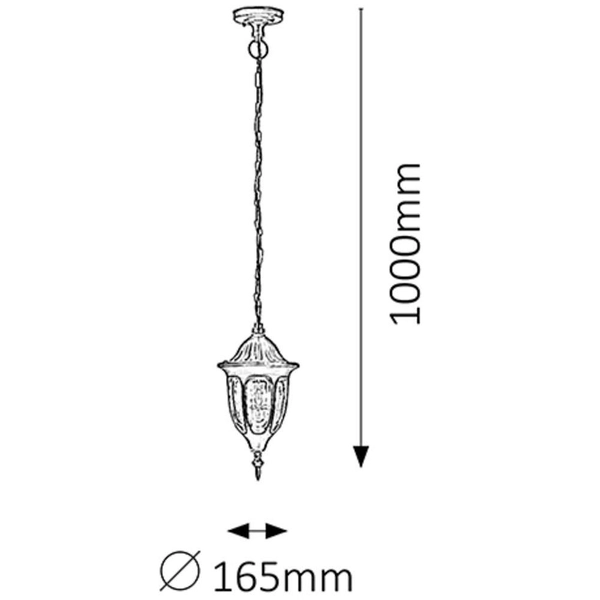 Wisząca LAMPA ogrodowa MILANO 8344 Rabalux klasyczna OPRAWA zewnętrzna ZWIS latarenka IP43 outdoor czarna