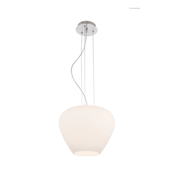 Skandynawska lampa wisząca Baloro biała ze szkła nad stół