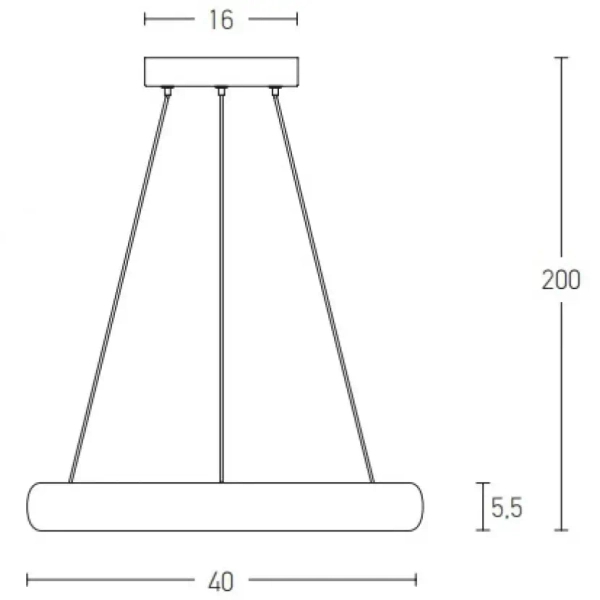 Regulowany żyrandol do salonu 2046 LED 32W 3000K ringowa złoty