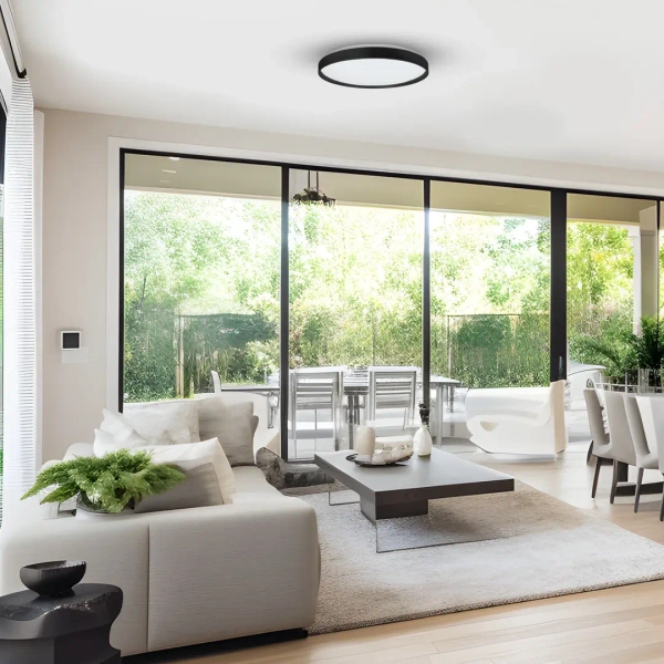 Sterowany pilotem plafon RINGO ML9965 390mm LED 36W RGBW czarny