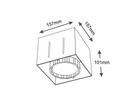 Spot LAMPA sufitowa KOMORO 3308 Shilo podtynkowa OPRAWA kwadratowa OCZKO regulowane WPUST do zabudowy czarny