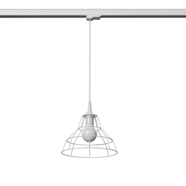 Wisząca lampa druciana z żarówką ANATA MYL.00354 3-fazowa do jadalni biały