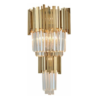 Ścienna lampa glamour CGPIPEORGANWLBRASS2 do pokoju złota