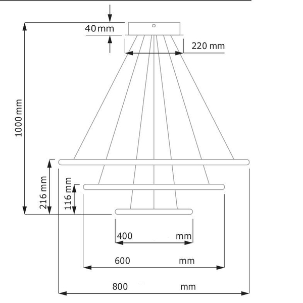 Biurowa LAMPA wisząca SLIM/000011/4000/W MDECO metalowa OPRAWA zwis LED 99W 4000K pierścienie białe