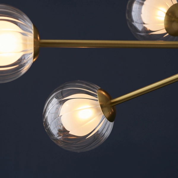 Zwisowa lampa molekuły L&-196690 Light& szklane kule sticks mosiądz OUTLET
