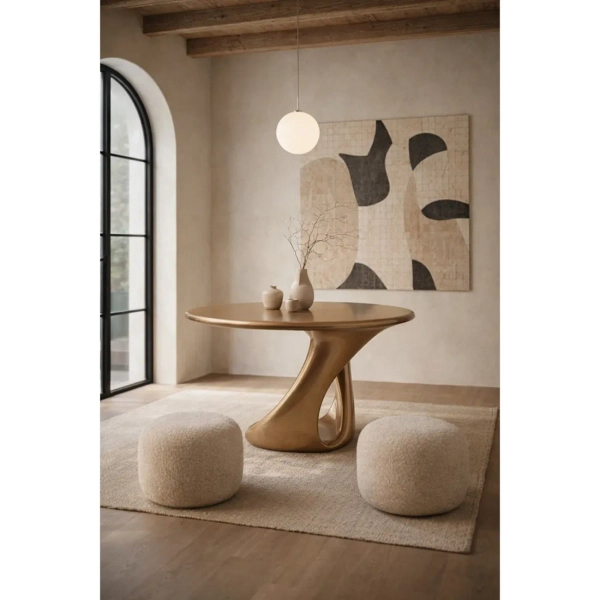 Stół okrągły do jadalni SHANGRI metalowy designerski 5900168837263