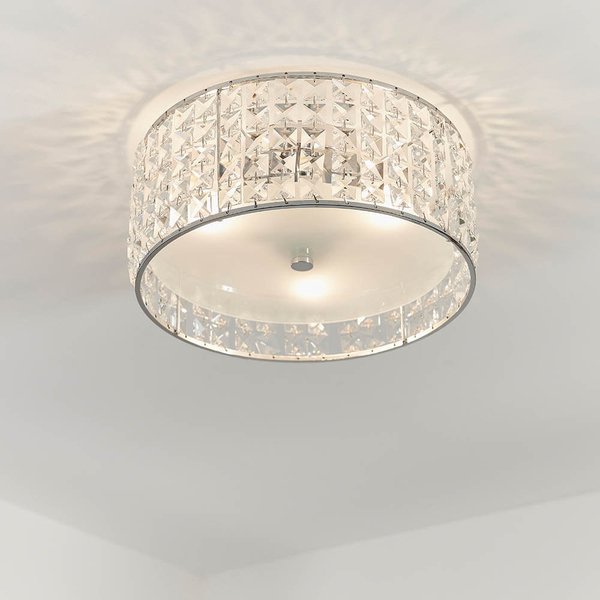 Okrągła lampa sufitowa Belfont 61252 IP44 chrom przezroczysty