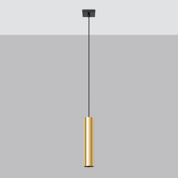 Wisząca lampa Lagos SL.1200 Sollux pojedyncza tubka loftowa złota
