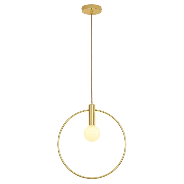 Pierścieniowa lampa wisząca BELLA DP0001A-400R do sypialni złota