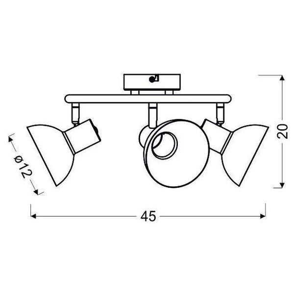LAMPA sufitowa DISO 98-63434 Candellux industrialna OPRAWA reflektorki czarne złote