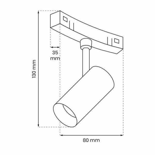 Regulowana tubka sufitowa do szyny Magnetic Track ML8694 LED 7W 4000K czarny